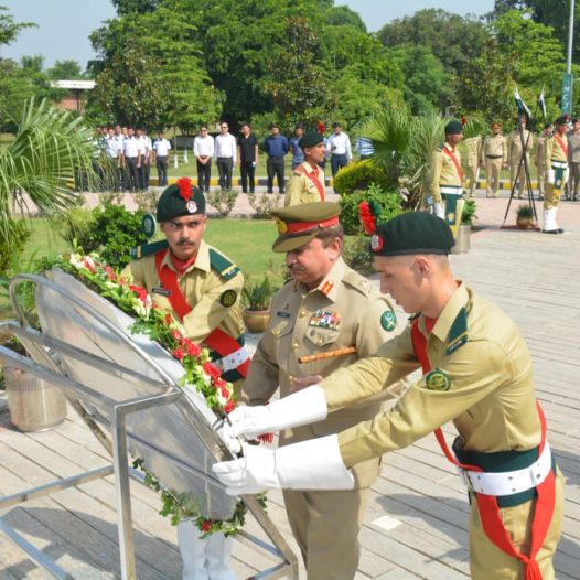 On 15 Sep, MCJ commemorated its 99th Raising Day. Lt Gen Fayyaz Hussain Shah, HI(M), IG T&E, graced the occasion as the chief guest. The event began with a wreath-laying ceremony at Yadgar-e-Shuhada, fol by a tree plantation ceremony and the inauguration of several projects related to the centenary celebrations.